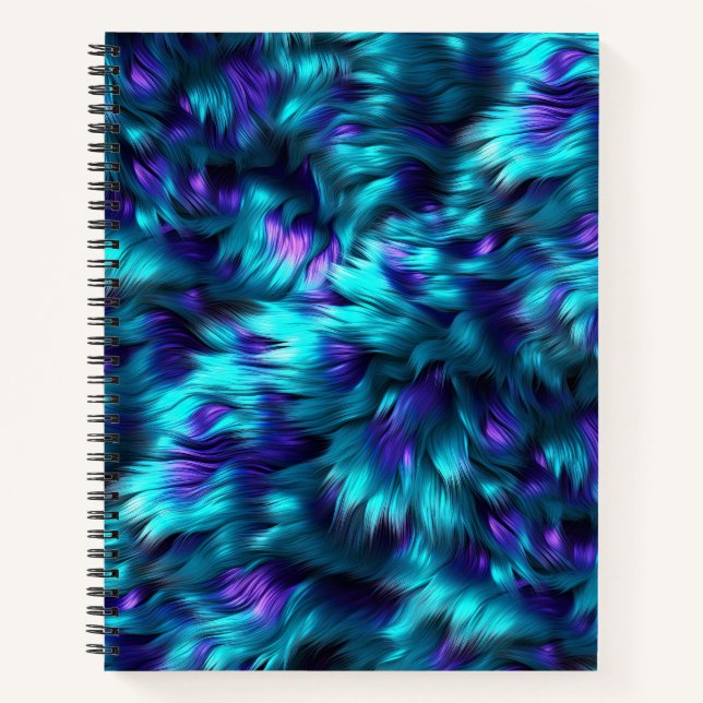 Cuaderno Textura divertida de piel de monstruo falsa azul y (Anverso)