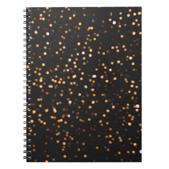 Cuaderno textura dorada de fondo purpurina (Frente)