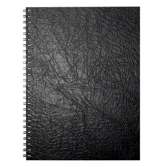 Cuaderno Textura falsa de cuero negro (Frente)
