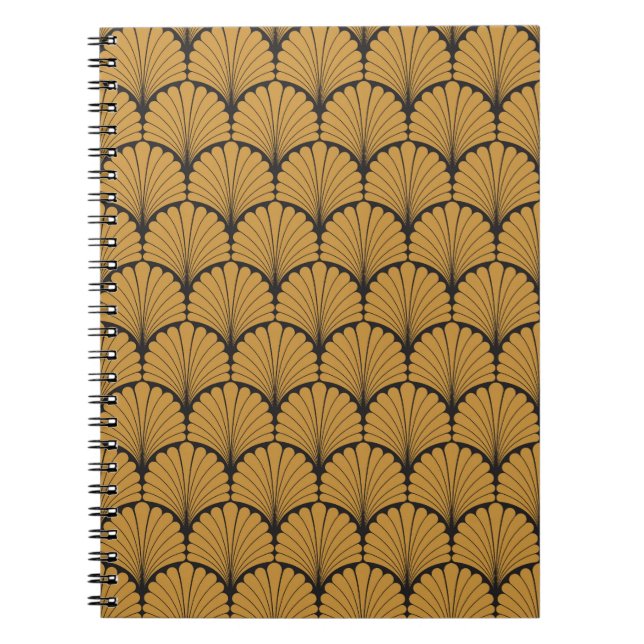 Cuaderno Textura floral geométrica Art Deco (Frente)