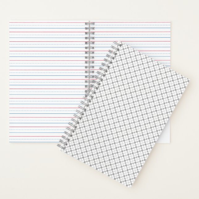 Cuaderno Textura geométrica monocroma|Aspecto de diamante c (Interior)