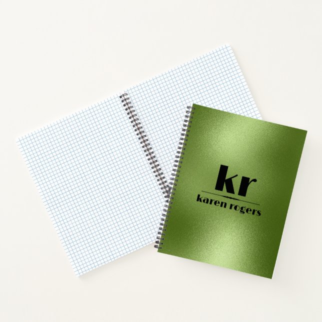 Cuaderno Textura irlandescente verde minimalista (Interior)