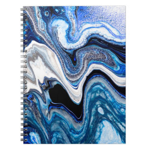Cuaderno Textura líquida de mármol abstracto en gli blanco 