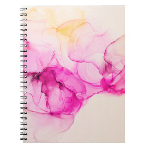 Cuaderno Textura marina de tinta de alcohol. Arte contempor