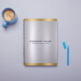 Cuaderno Textura metálica moderna de plata y oro