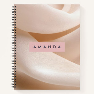 Cuaderno Textura mínima de tela de tela suave personalizada