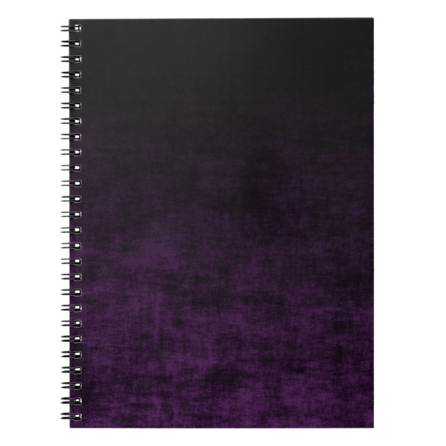 Cuaderno Textura Ombre Grunge Negra y Morada (Frente)