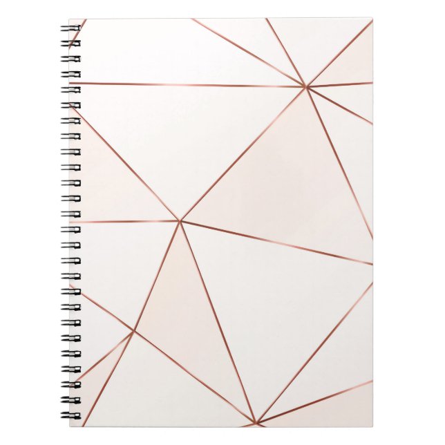 Cuaderno Textura poligonal metálica de cobre con brillo de  (Frente)