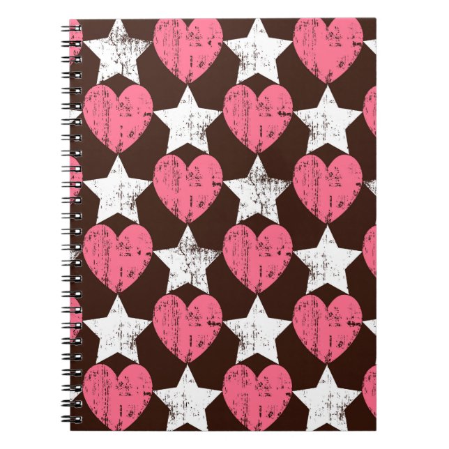 Cuaderno Textura Retro Threadbare Hearts Stars (Frente)