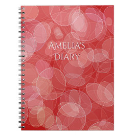 Cuaderno Textura roja abstracta del efecto del bokeh. Texto