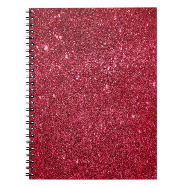 Cuaderno Textura roja fabulosa del purpurina (Frente)