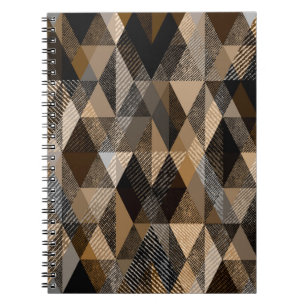 Cuaderno Textura rombólica monocromática de color marrón