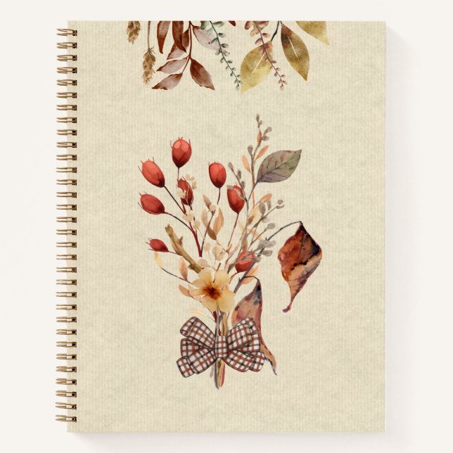 Cuaderno Textura rústica y elegante personalizada Hojas de  (Anverso)