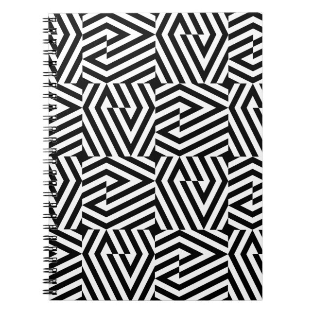 Cuaderno Textura sin foco con banda negra oblicua geométric (Frente)