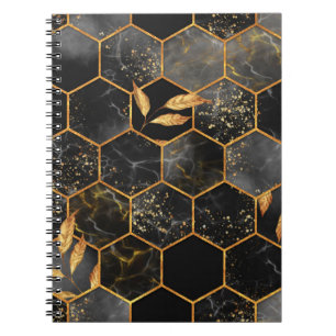 Cuaderno Textura sin soldadura de hexágono de mármol con ho