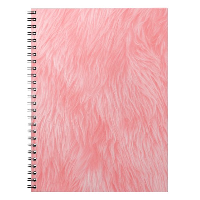 Cuaderno Textura suave de pieles de lana rosada (Frente)