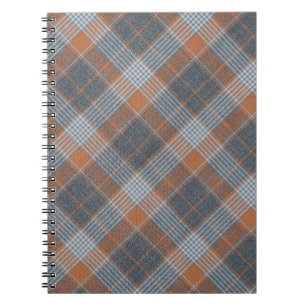 Cuaderno Textura textil de patrón tartán de material contro