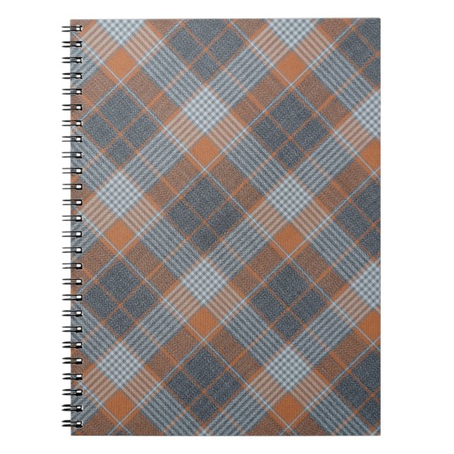 Cuaderno Textura textil de patrón tartán de material contro (Frente)
