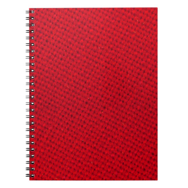 Cuaderno Textura vibrante de tela roja (Frente)
