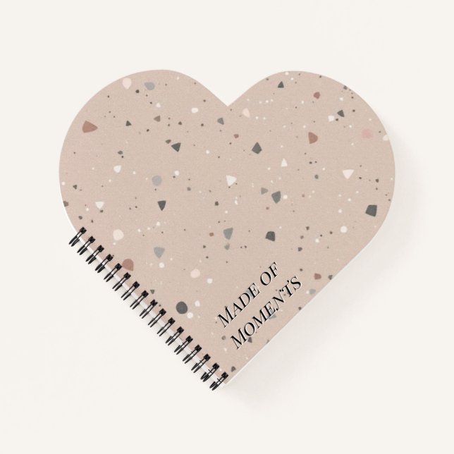 Cuaderno Textured Terrazzo Pattern | Mocha Mousse Elegance (Anverso)