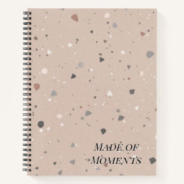 Cuaderno Textured Terrazzo Pattern | Mocha Mousse Elegance 