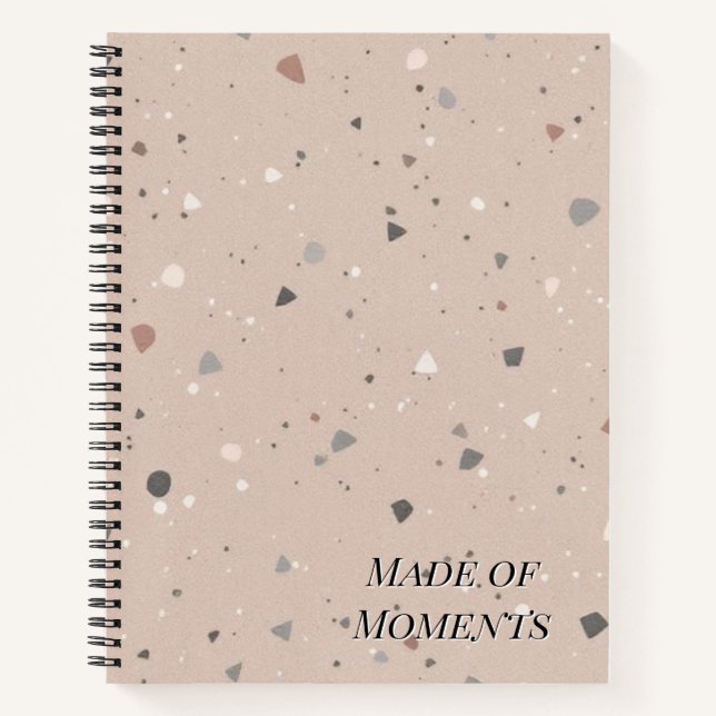 Cuaderno Textured Terrazzo Pattern | Mocha Mousse Elegance  (Anverso)