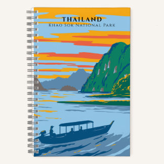 Cuaderno Thailand Khao Sok National Park Travel Art Deco