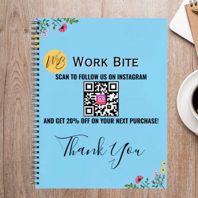 Cuaderno Thank You Wildflower Business Instagram Qr Code (Subido por el creador)