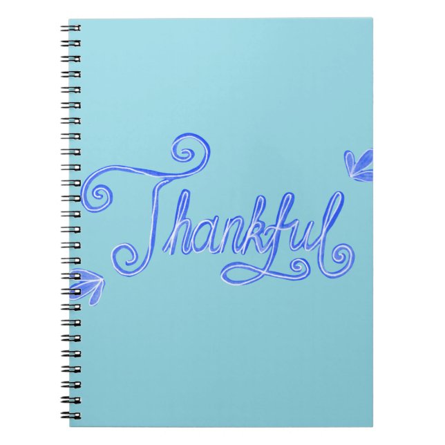 Cuaderno Thankful blue hand lettering (Frente)