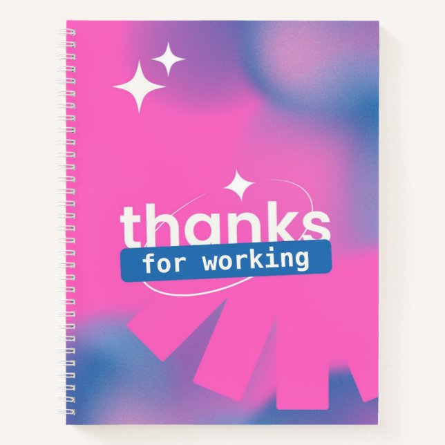 Cuaderno Thanks For Working, Pink Blue Dream (Anverso)