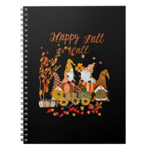 Cuaderno Thanksgiving Happy Fall Yall Gnome Leopard