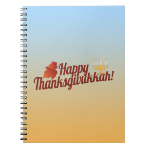 Cuaderno Thanksgivukkah feliz Menorah/hoja