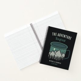 Cuaderno The Adventure Begins Notebook Journal Coffee Cup