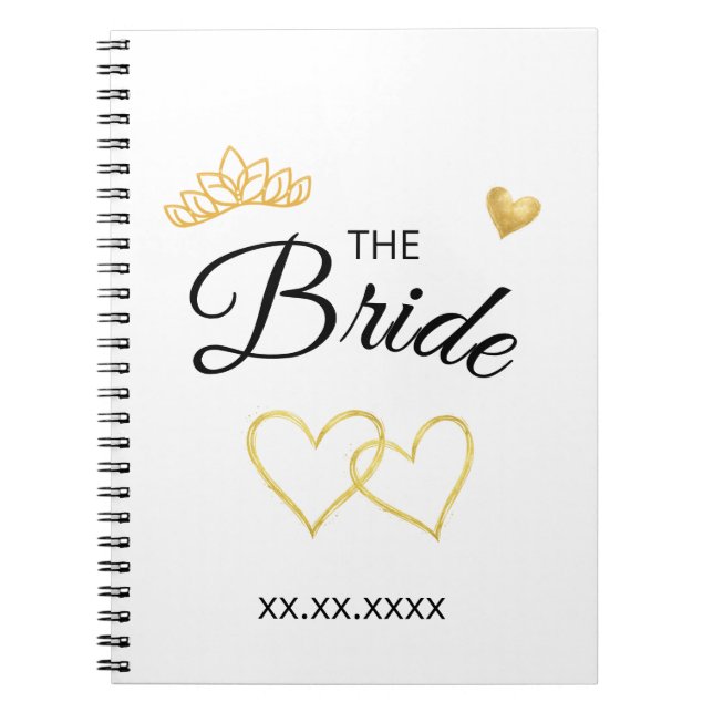 Cuaderno The Bride Wedding Date Elegant Design (Frente)