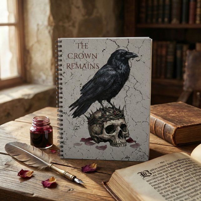 Cuaderno The Crown Remains Gothic Raven Skull Dark Academia (Subido por el creador)