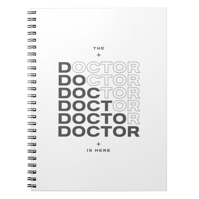 Cuaderno The Doctor Is Here Minimal Text Design (Frente)