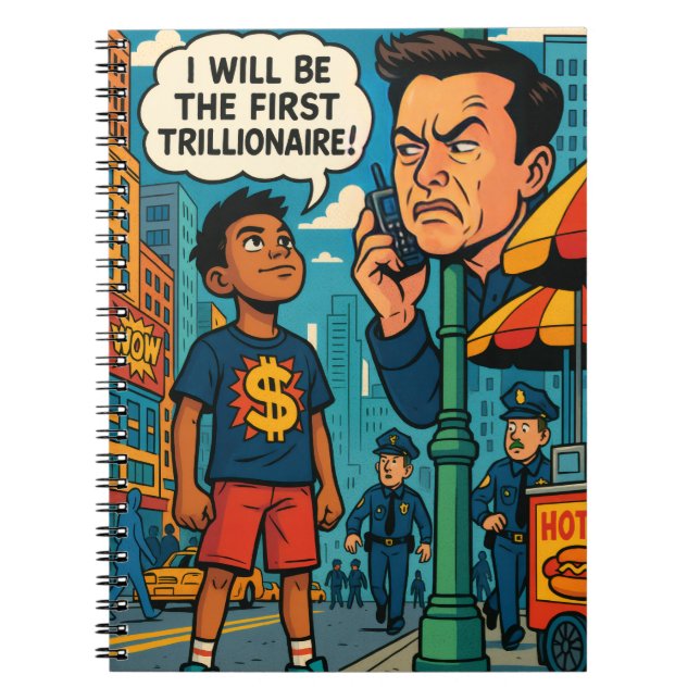 Cuaderno the First Trillionaire Comic Art Motivational  (Frente)