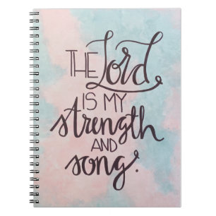 Cuaderno The Lord is my Strength Christian Bible Verse