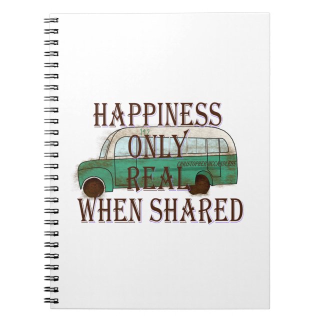 Cuaderno The Magic Bus: Happiness Only Real When Shared -  (Frente)