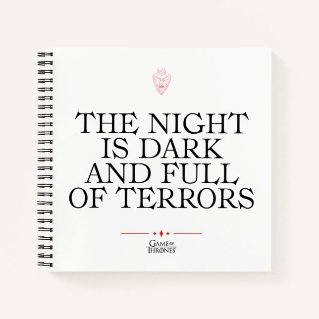 Cuaderno The Night is Dark and Full of Terrors (Anverso)