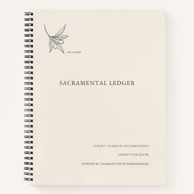 Cuaderno The Olive Branch- Minimalist Sacramental Notebook  (Anverso)