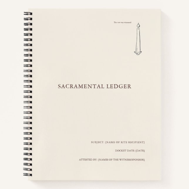 Cuaderno The Taper Flame- Minimalist Sacramental Notebook  (Anverso)