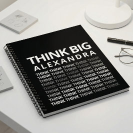 Cuaderno Think Big Typography Mindset Journal Black White