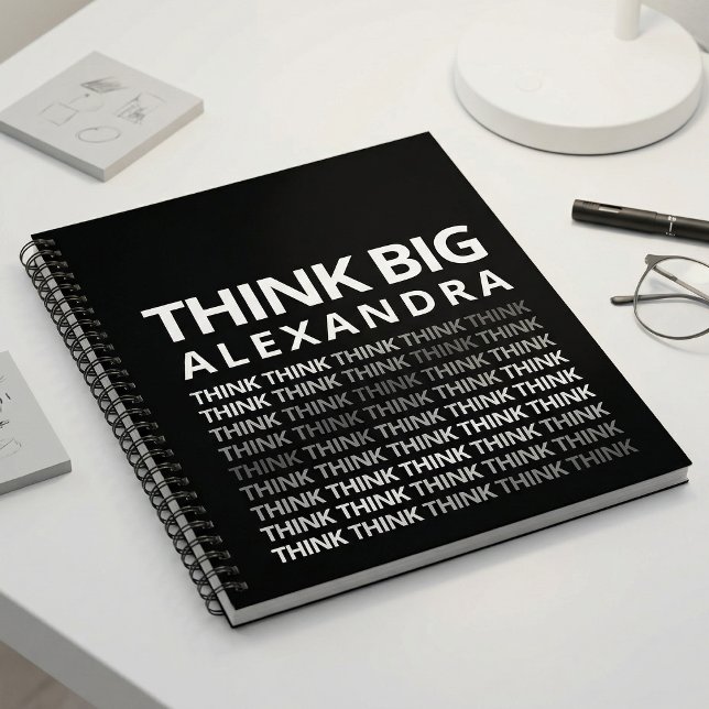 Cuaderno Think Big Typography Mindset Journal Black White  (Subido por el creador)