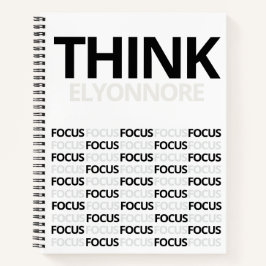 Cuaderno Think Focus - Modern Black And White Typography