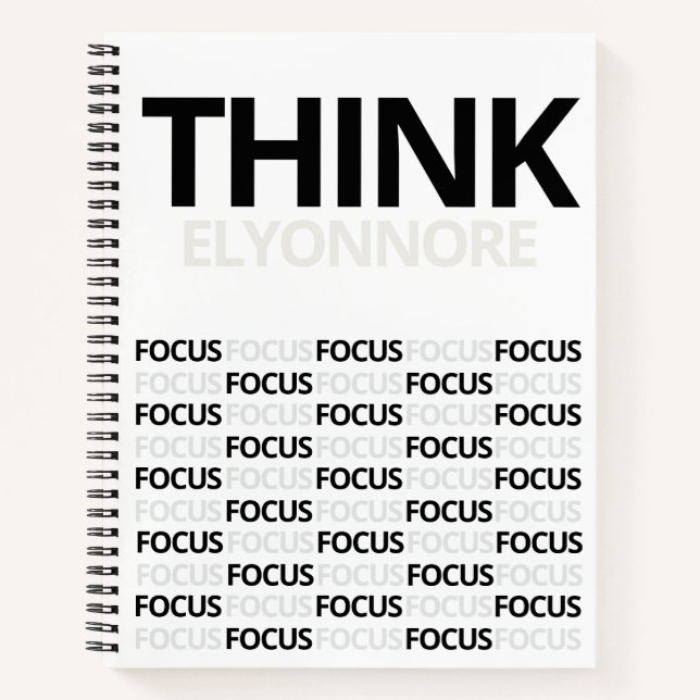 Cuaderno Think Focus - Modern Black And White Typography (Anverso)