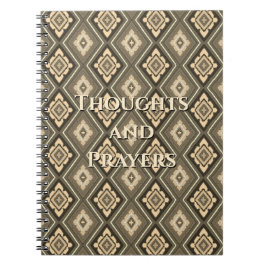 Cuaderno Thoughts and Prayers Sepia Diamond Pattern