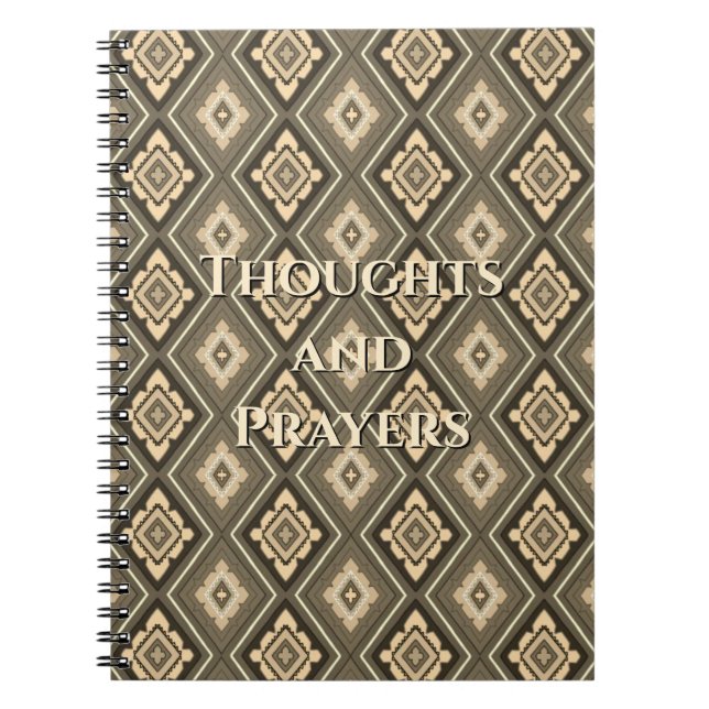 Cuaderno Thoughts and Prayers Sepia Diamond Pattern (Frente)
