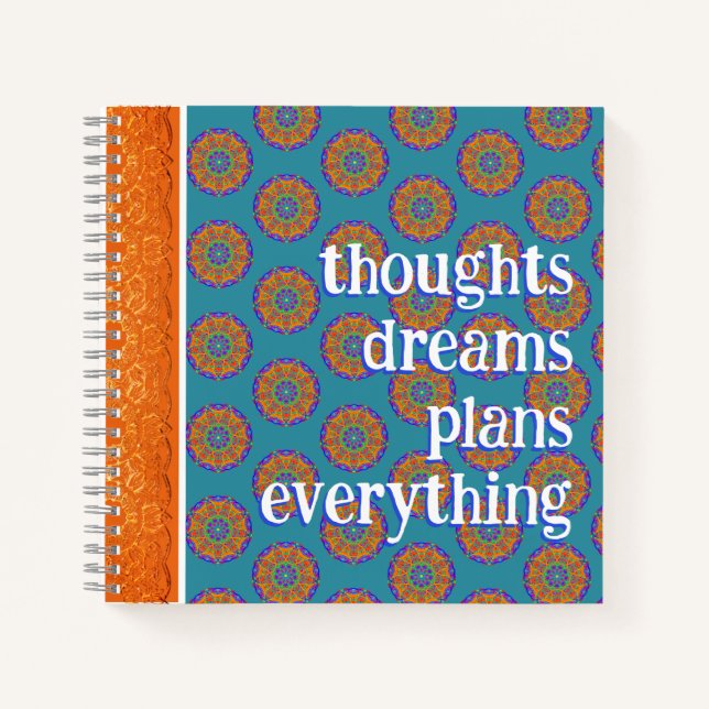 Cuaderno Thoughts Dreams Planea El Patrón Boho Mandala (Anverso)