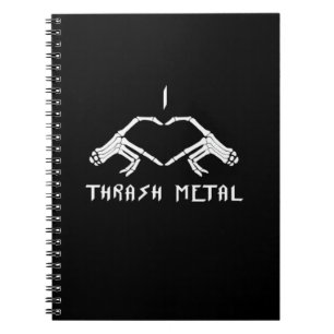 Cuaderno Thrash Skeleton manos corazón clásico